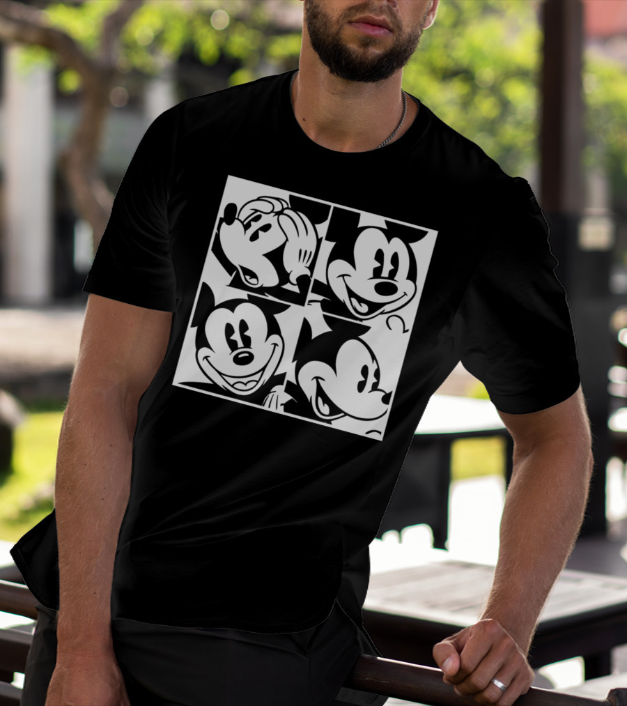 Disney Mickey Mouse Classic Expressions In Four Squares T-Shirt