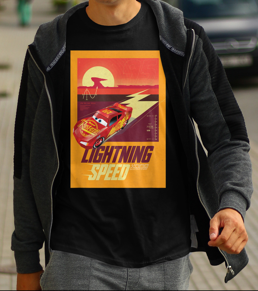 Lightning Speed Disney Pixar Cars McQueen 95 Racing Legends T-Shirt