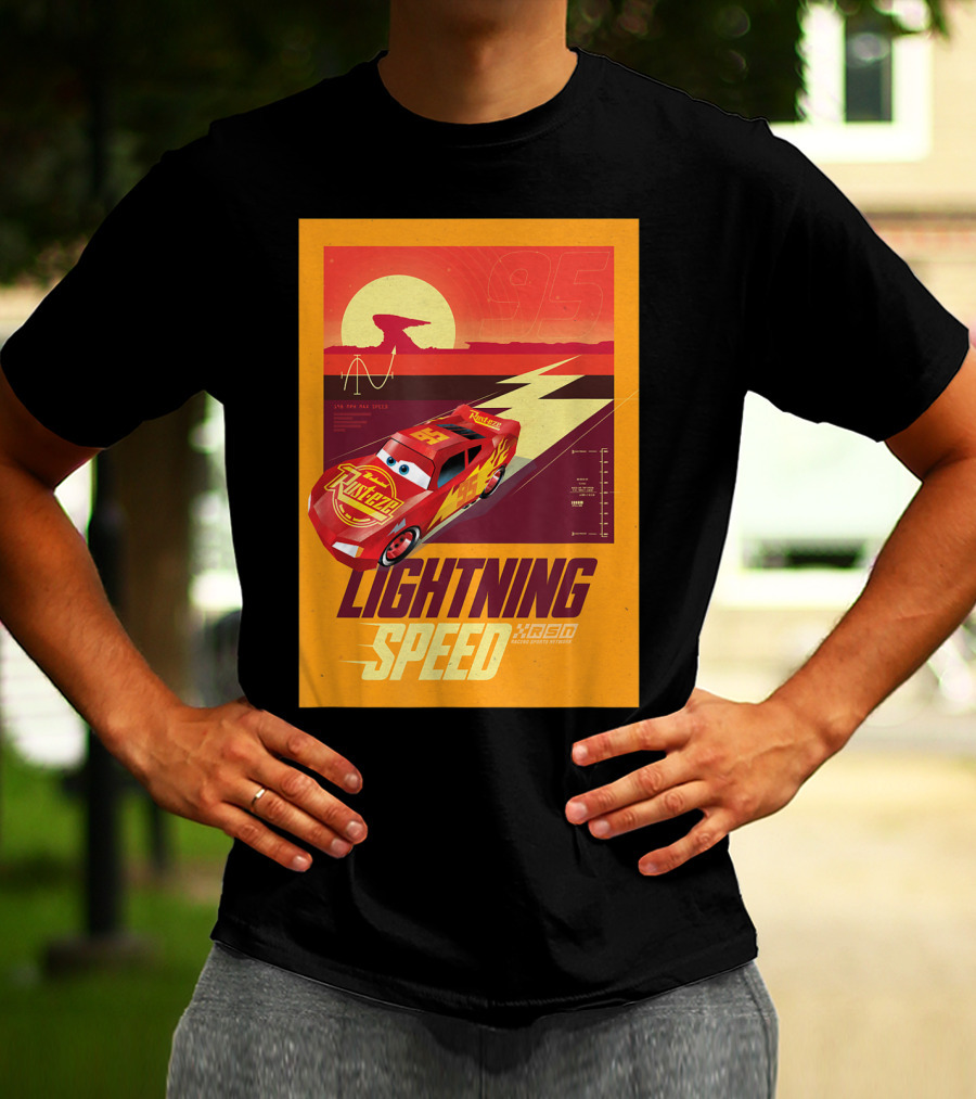 Lightning Speed Disney Pixar Cars McQueen 95 Racing Legends T-Shirt