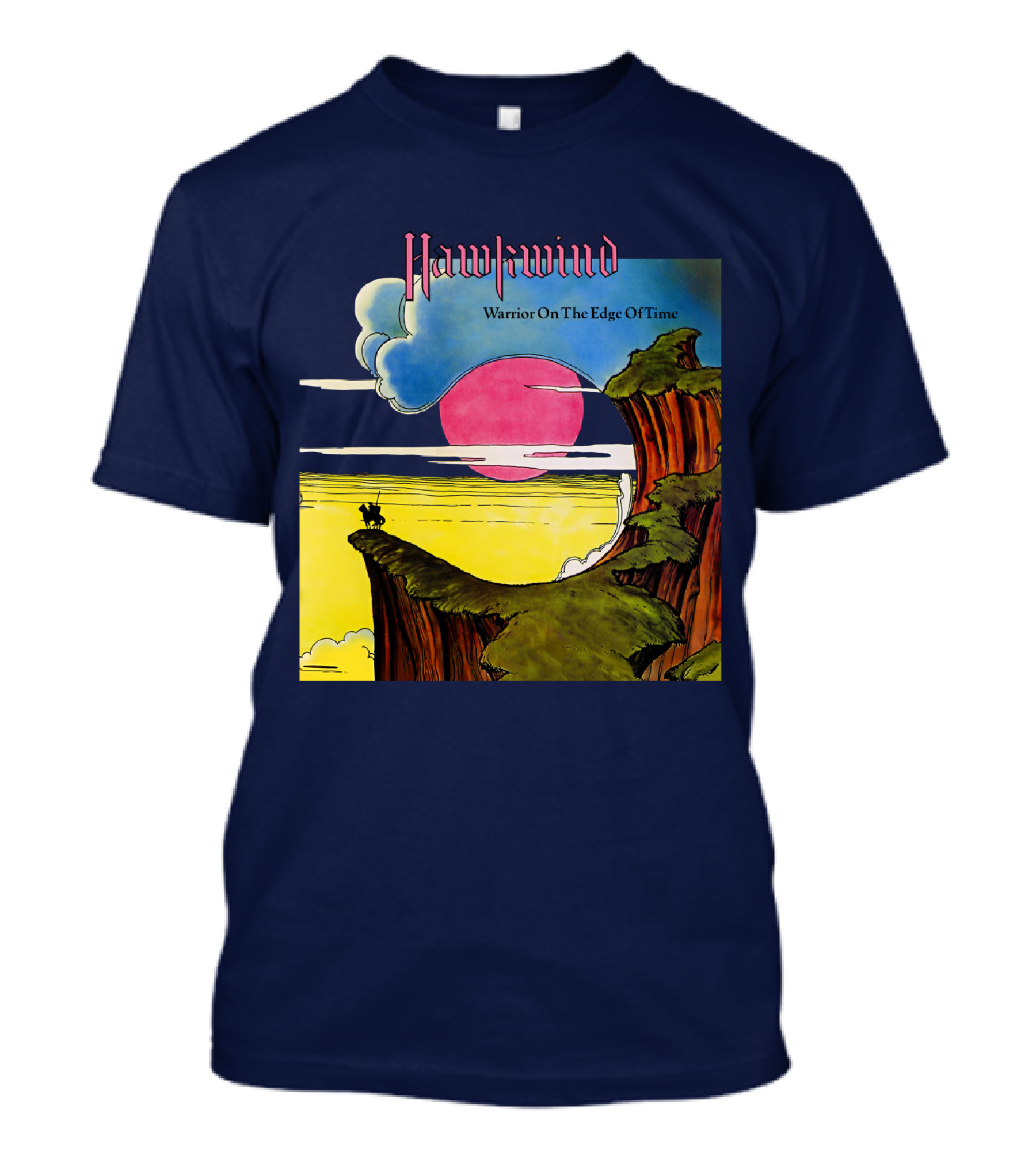 Hawkwind Warrior On The Edge Of Time Cliff Sunset Scene T-Shirt