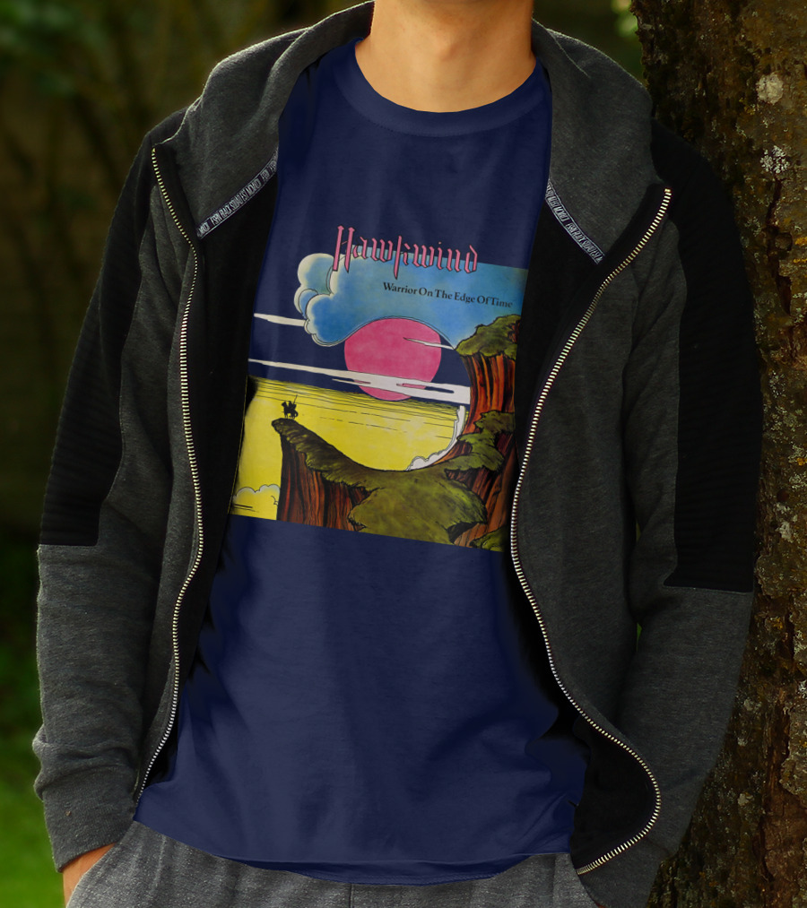 Hawkwind Warrior On The Edge Of Time Cliff Sunset Scene T-Shirt
