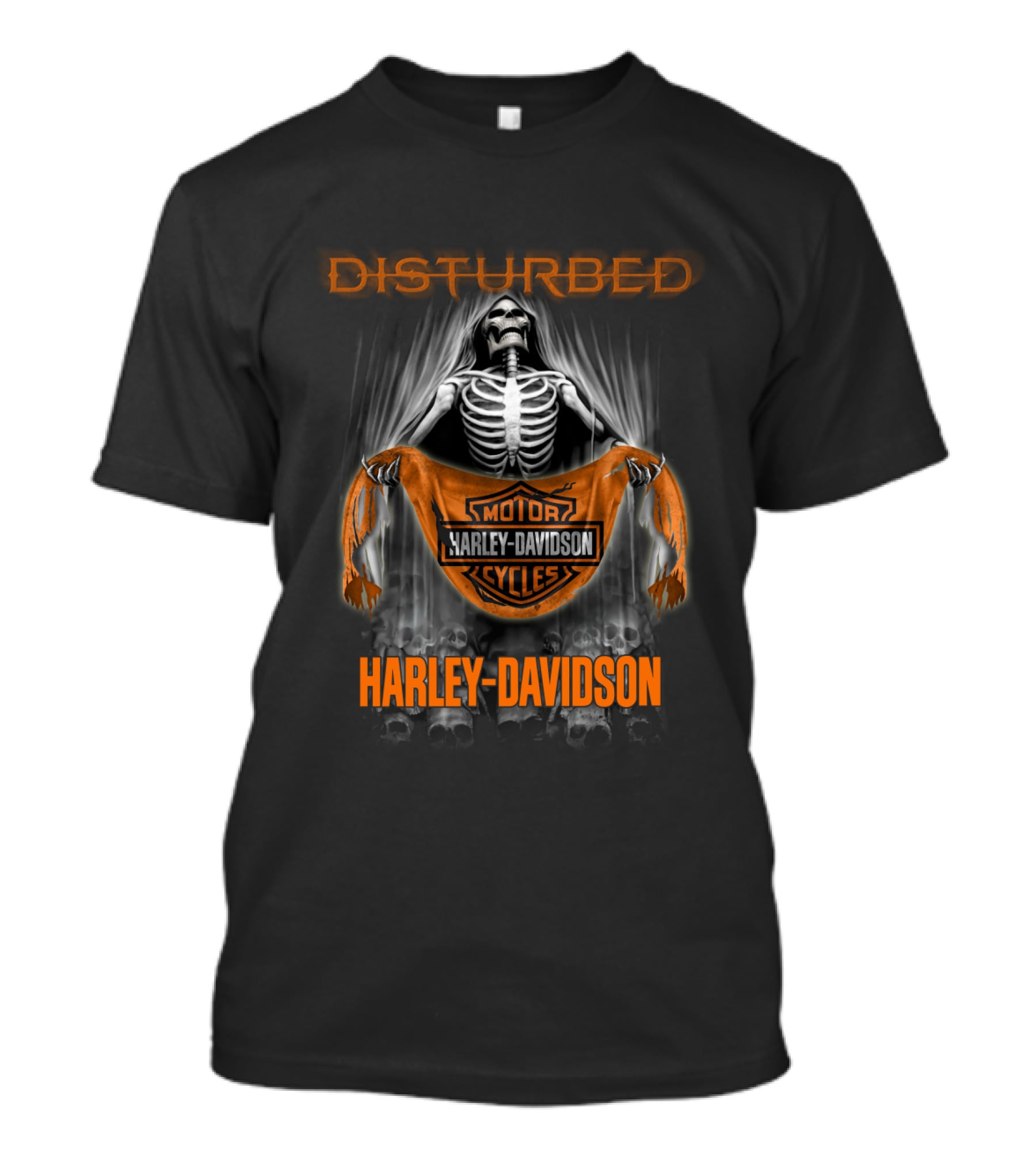 Disturbed Harley Davidson Motor Cycles Skeleton T-Shirt