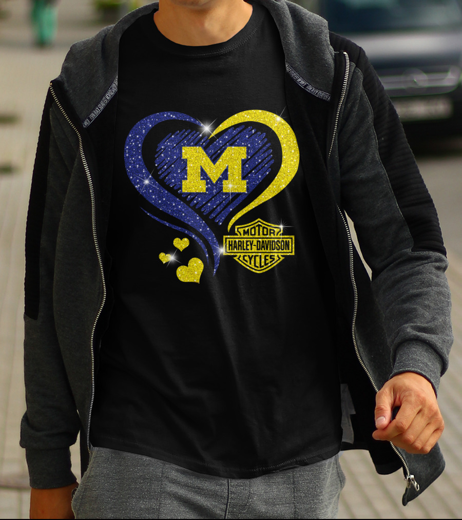 M Heart Sparkle Motor Harley Davidson Cycles T-Shirt