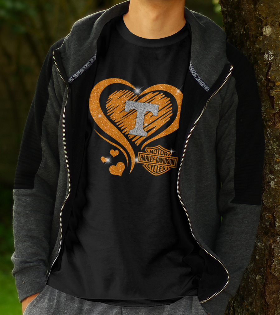 Tennessee Volunteers Harley Davidson Heart T-Shirt