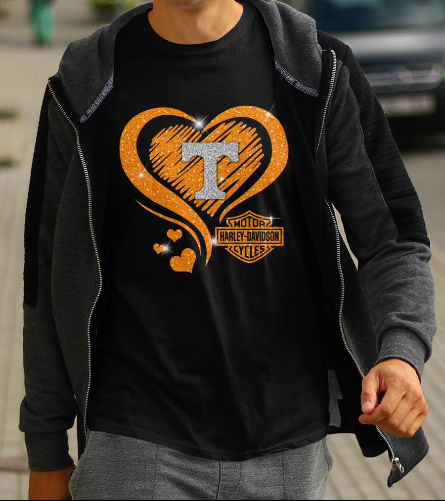 Tennessee Volunteers Harley Davidson Heart T-Shirt
