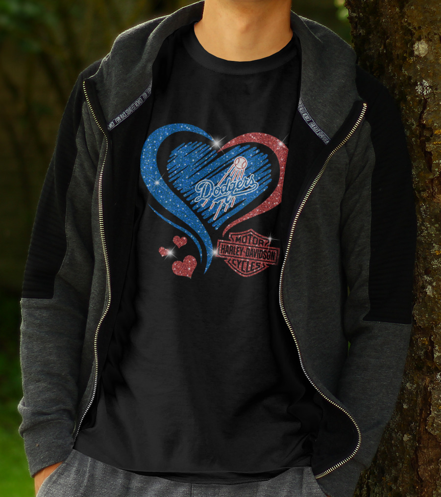 Dodgers Heart 0307Hd Los Angeles Harley Davidson T-Shirt