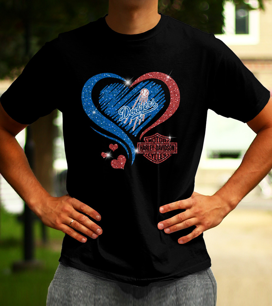 Dodgers Heart 0307Hd Los Angeles Harley Davidson T-Shirt