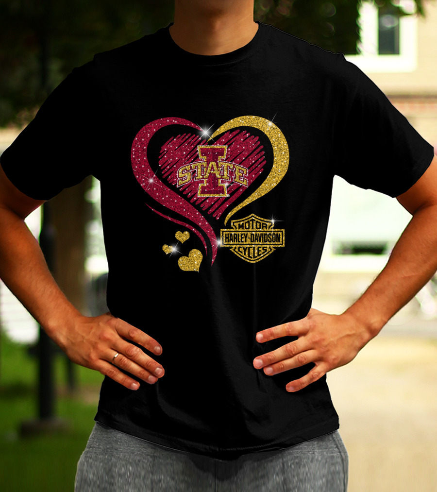 Iowa State Cyclones Heart Harley Davidson T-Shirt