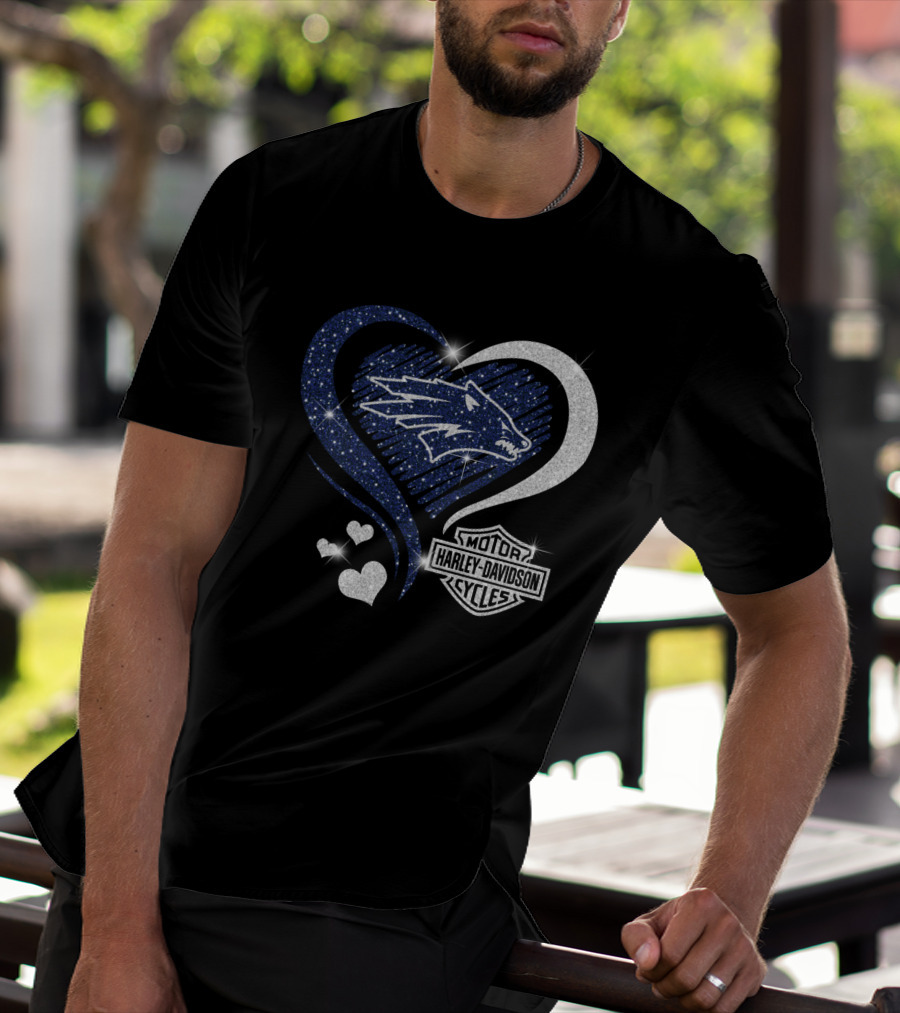Nevada Wolf Pack Harley Davidson Sparkle Heart 0306Hd T-Shirt