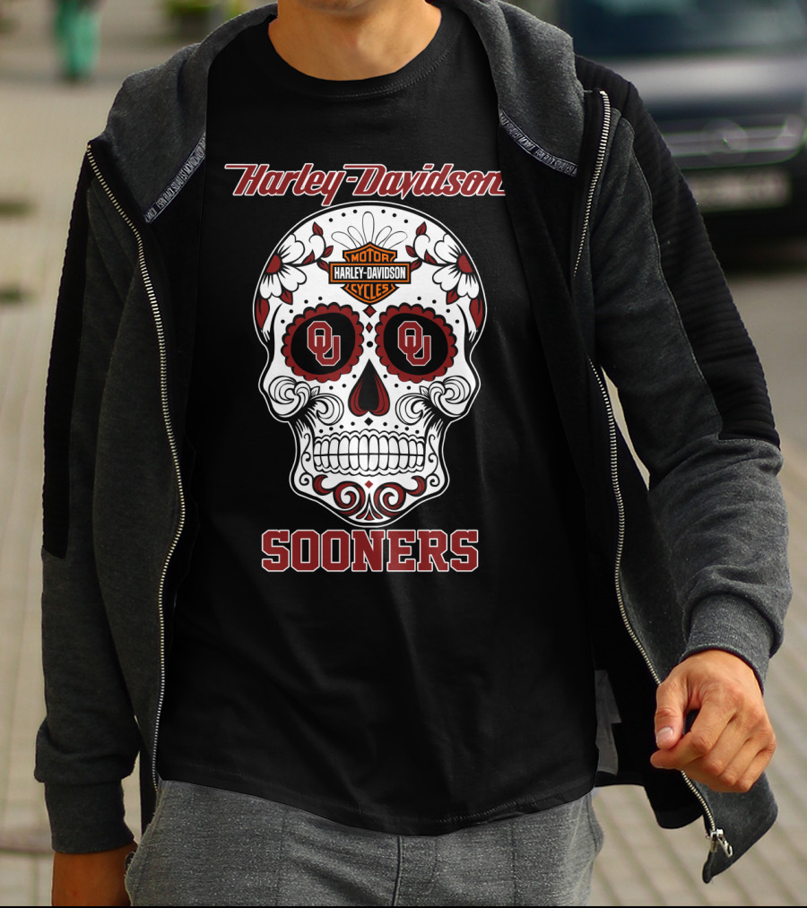Harley Davidson Sooners Sugar Skull Ou T-Shirt