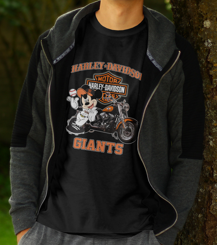 Harley Davidson San Francisco Giants Motorcycle Mickey T-Shirt