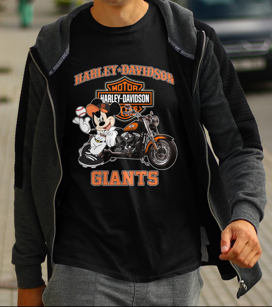 Harley Davidson San Francisco Giants Motorcycle Mickey T-Shirt