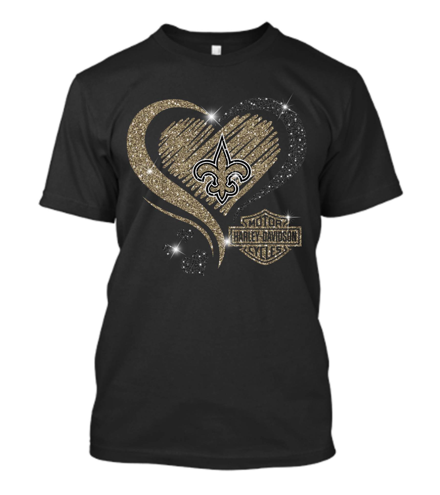 Harley Davidson New Orleans Saints Heart T-Shirt