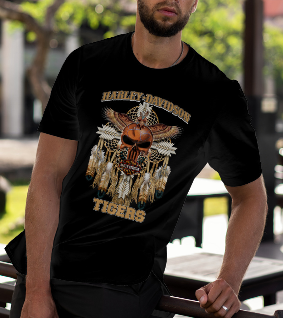 Harley Davidson Motor Cycles Tigers T-Shirt