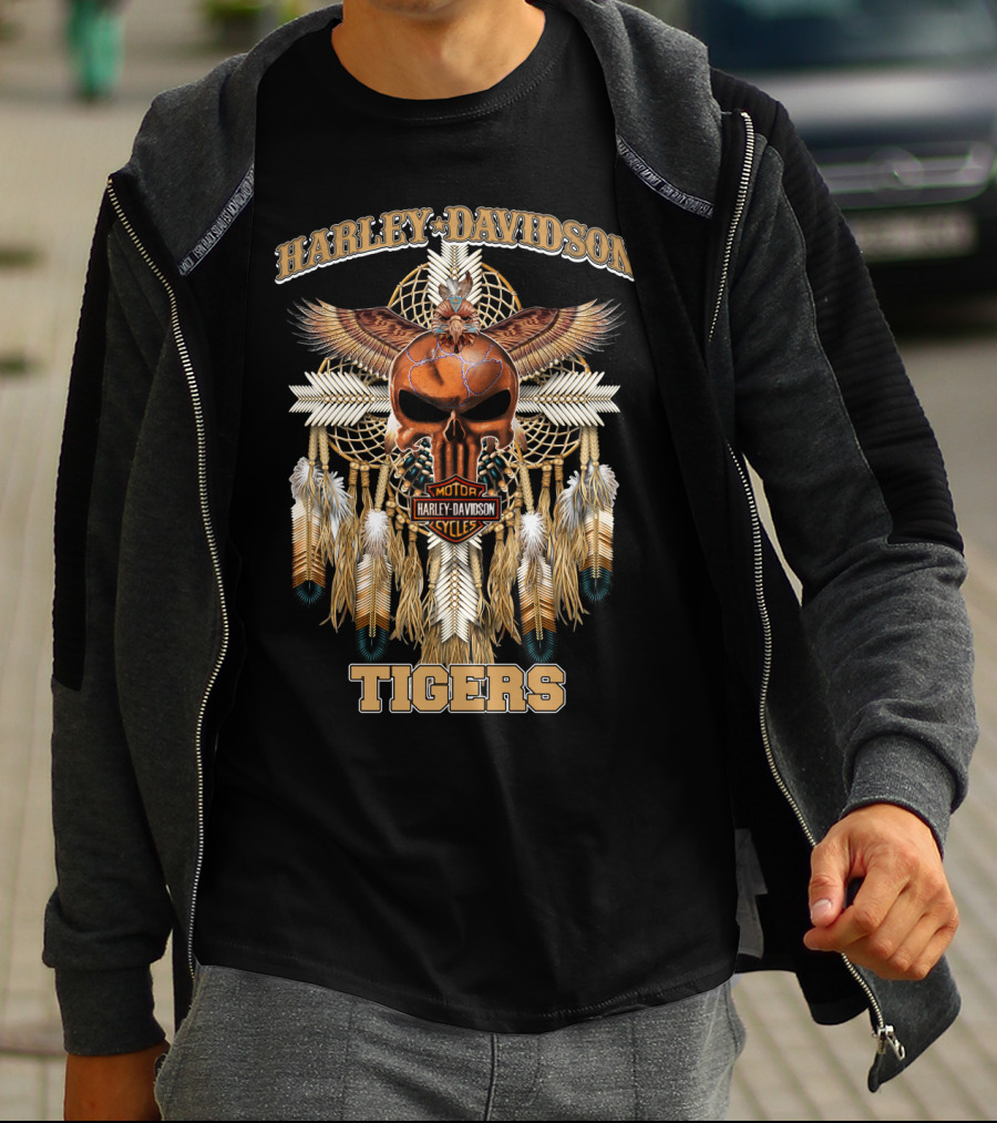 Harley Davidson Motor Cycles Tigers T-Shirt