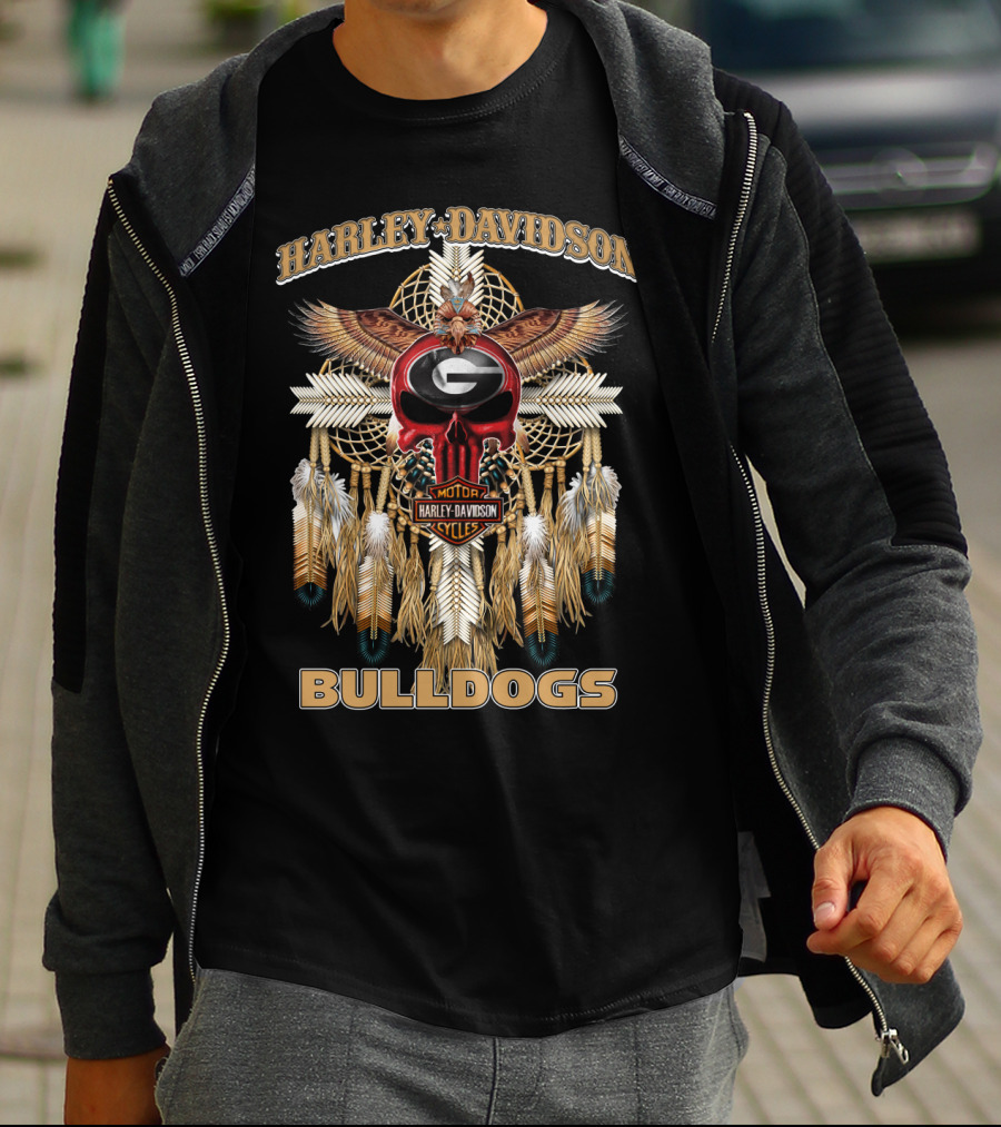 Harley Davidson Georgia Bulldogs Native Dreamcatcher T-Shirt