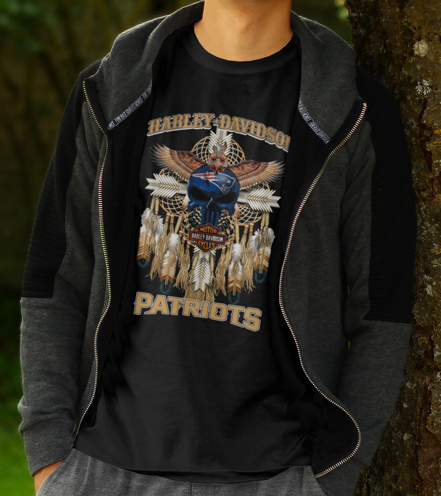 Harley Davidson Patriots Native New England Cycles T-Shirt