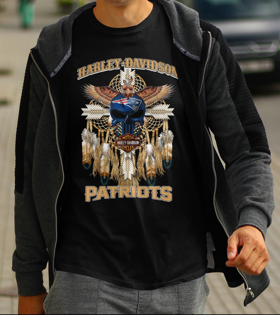 Harley Davidson Patriots Native New England Cycles T-Shirt