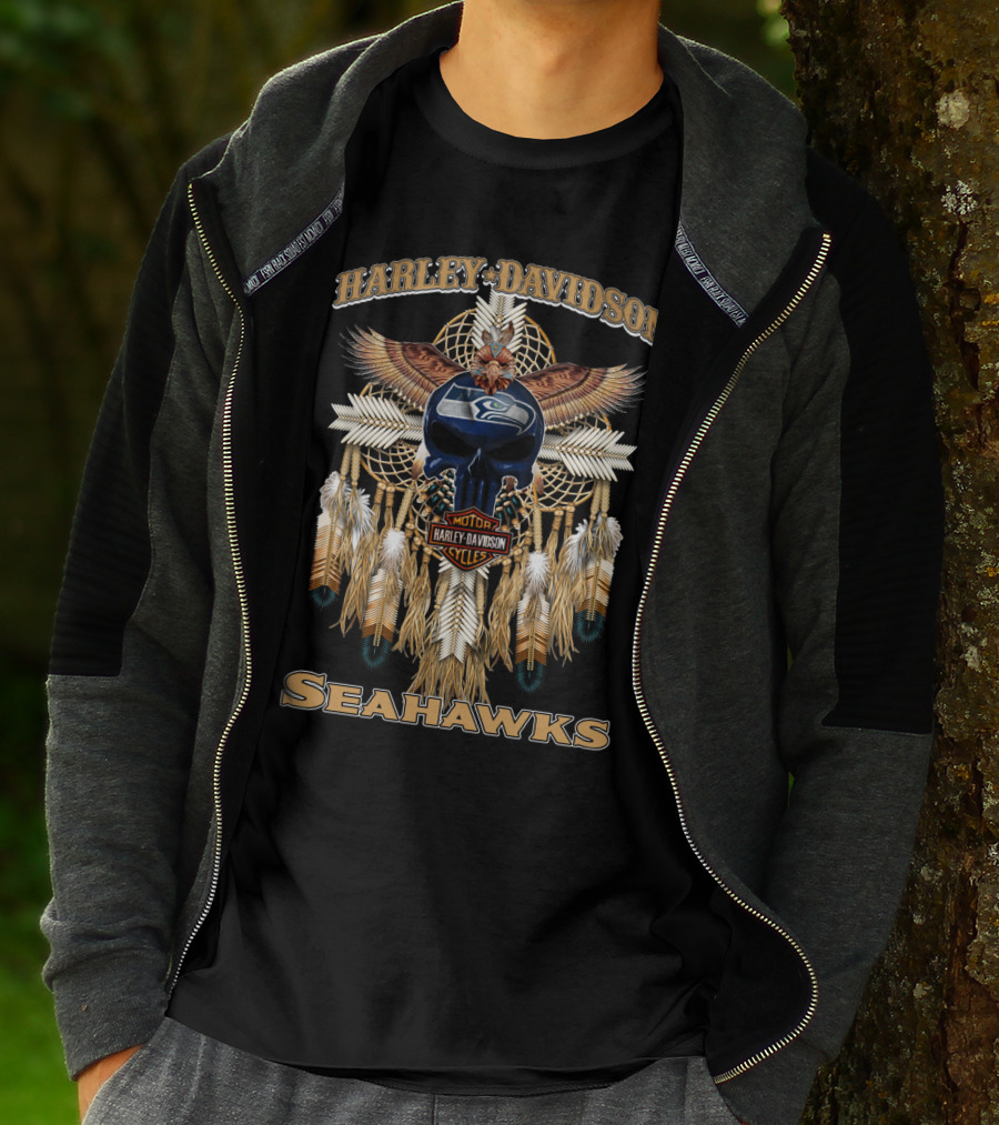 Harley Davidson Seahawks Motorcycles Dreamcatcher T-Shirt