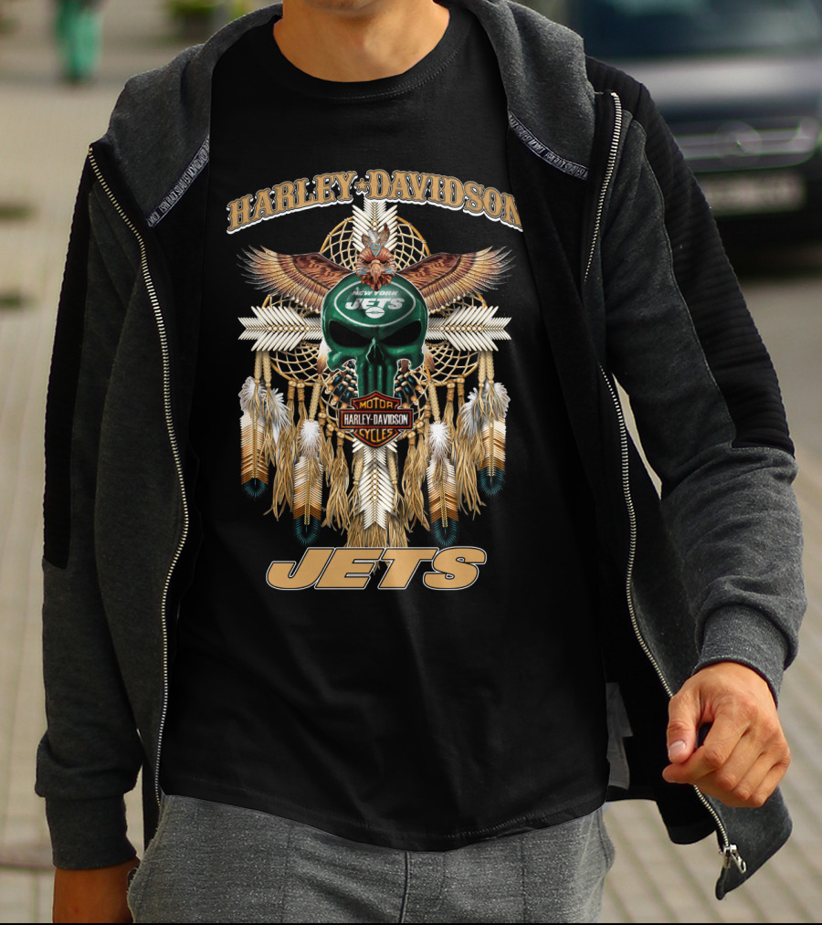 Harley Davidson Motorcycles New York Jets T-Shirt