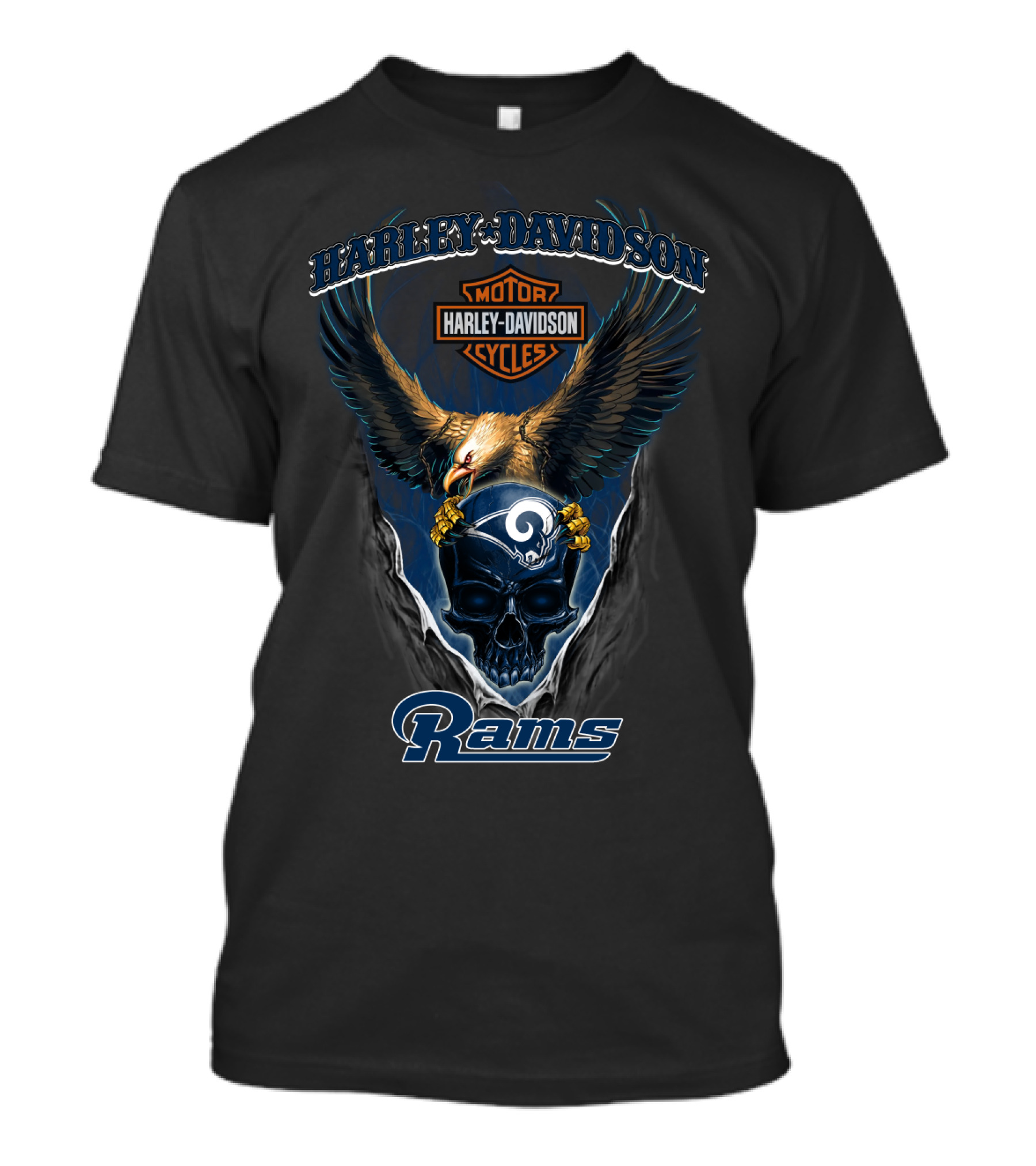 Harley Davidson Motor Cycles Rams T-Shirt