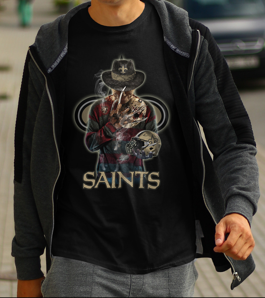 New Orleans Saints Freddy Krueger Mashup T-Shirt
