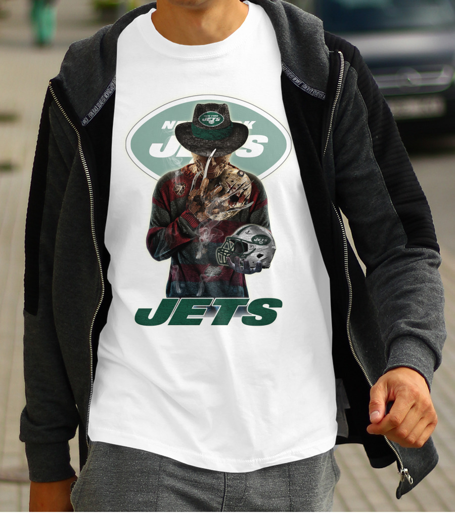 Jason Voorhees New York Jets Freddy Krueger Crossover NFL Football Fan T-Shirt