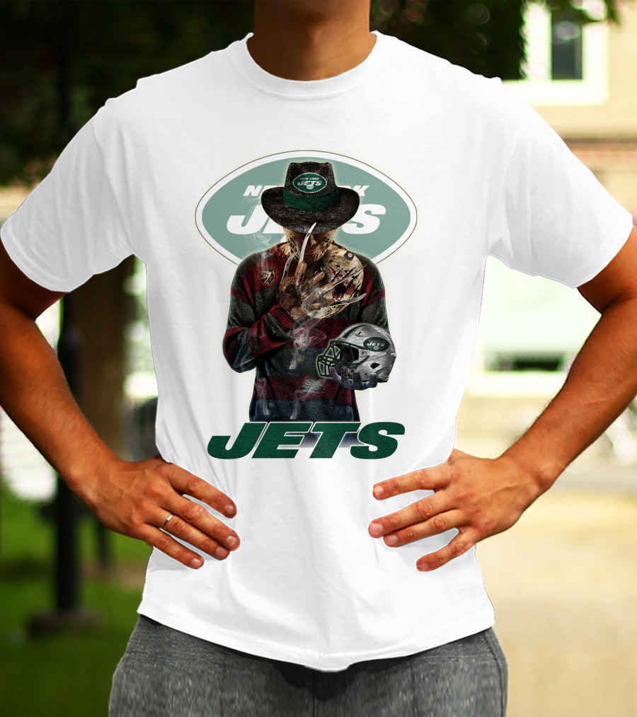 Jason Voorhees New York Jets Freddy Krueger Crossover NFL Football Fan T-Shirt