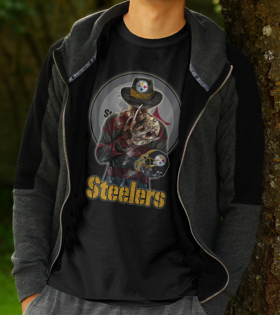 Steelers Freddy Krueger Pittsburgh Football Crossover T-Shirt