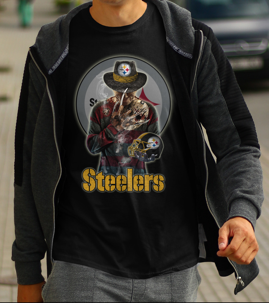 Steelers Freddy Krueger Pittsburgh Football Crossover T-Shirt