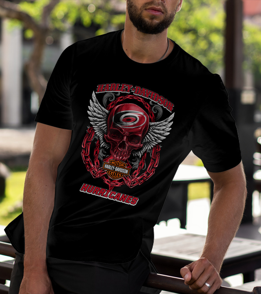 Harley Davidson Motor Cycles Hurricanes Nhl Carolina Hurricanes T-Shirt