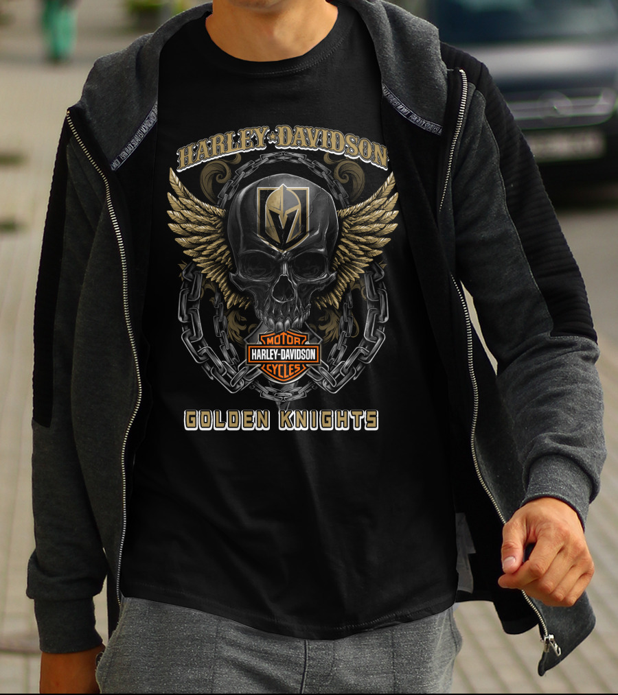 Harley Davidson Motorcycles Golden Knights Nhl Vegas T-Shirt