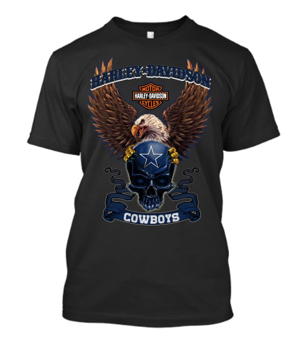 Harley Davidson Motor Cycles Cowboys Hd03Nfl Dallas Cowboys T-Shirt