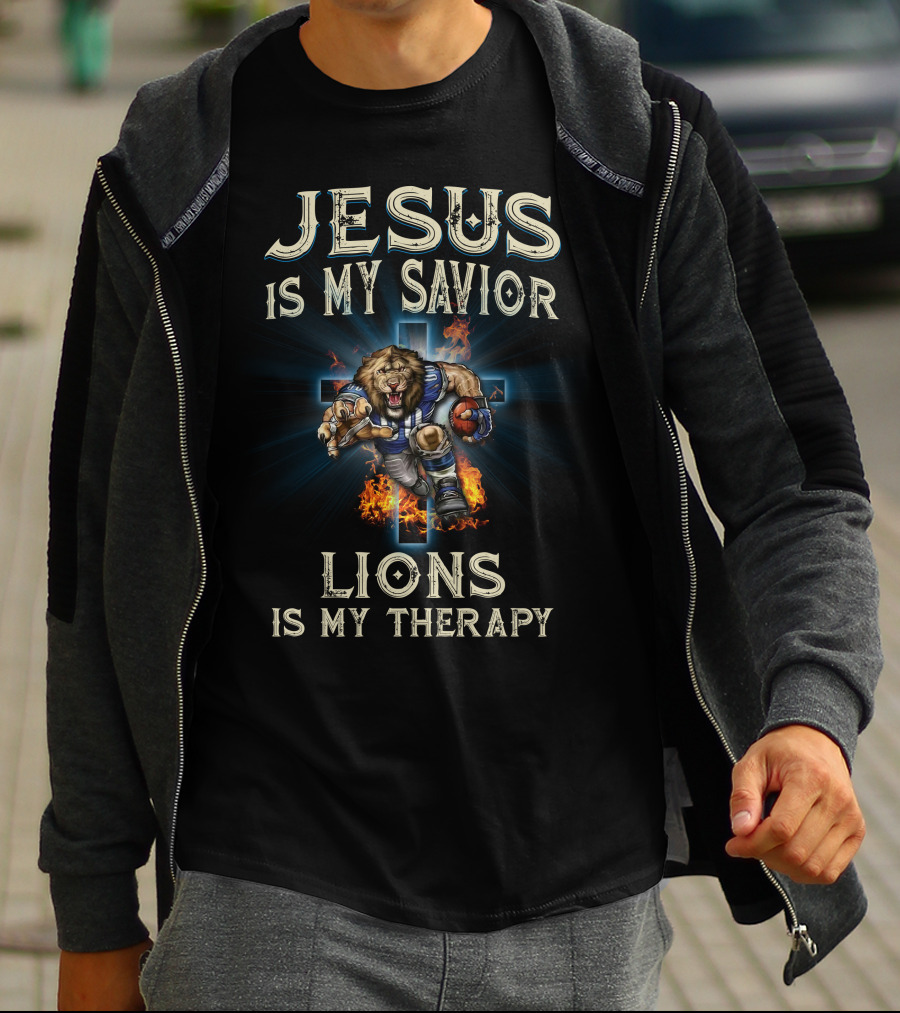 Jesus Is My Savior Lions Is My Therapy T-Shirt