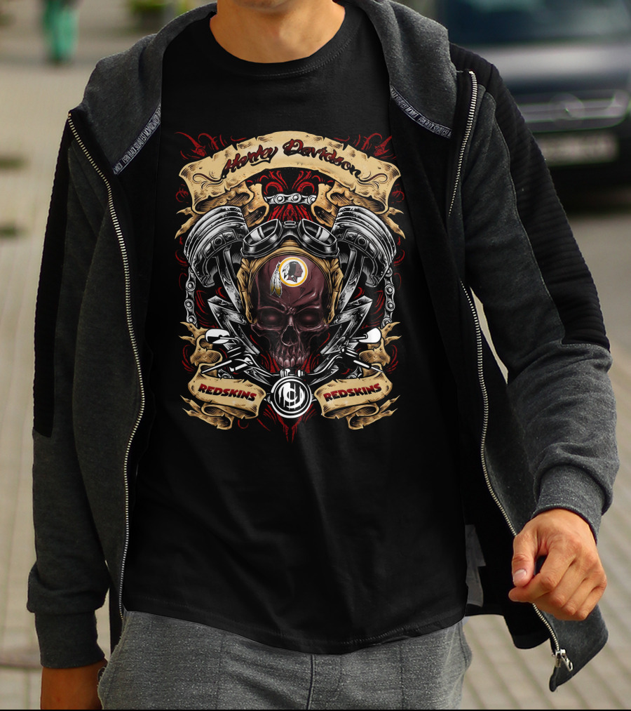Harley Davidson Redskins Nfl Skull Art T5M1 T-Shirt