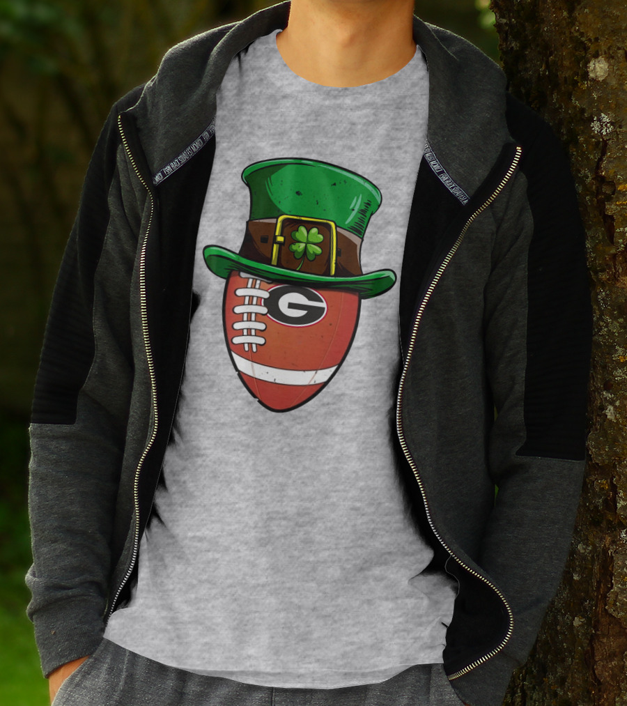 Georgia Bulldogs Football St Patrick's Day Shamrock Hat T-Shirt