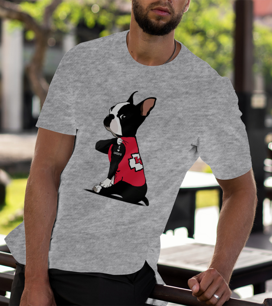 Kansas City Chiefs Bulldog I Love Chiefs T-Shirt