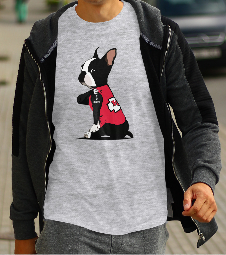 Kansas City Chiefs Bulldog I Love Chiefs T-Shirt
