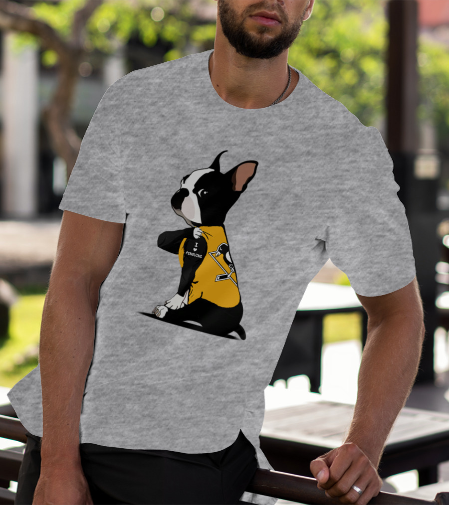 Pittsburgh Penguins Bulldog Hockey Fan Love T-Shirt