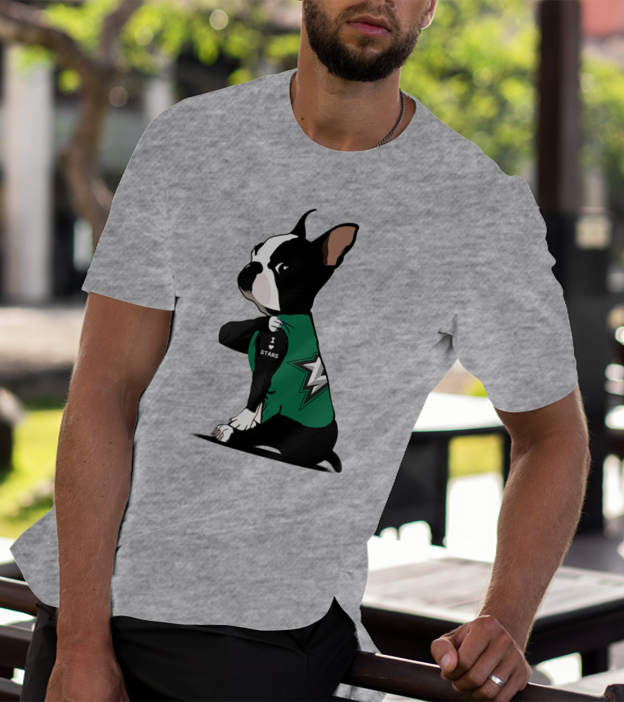 Dallas Stars Bulldog I Love Stars T-Shirt