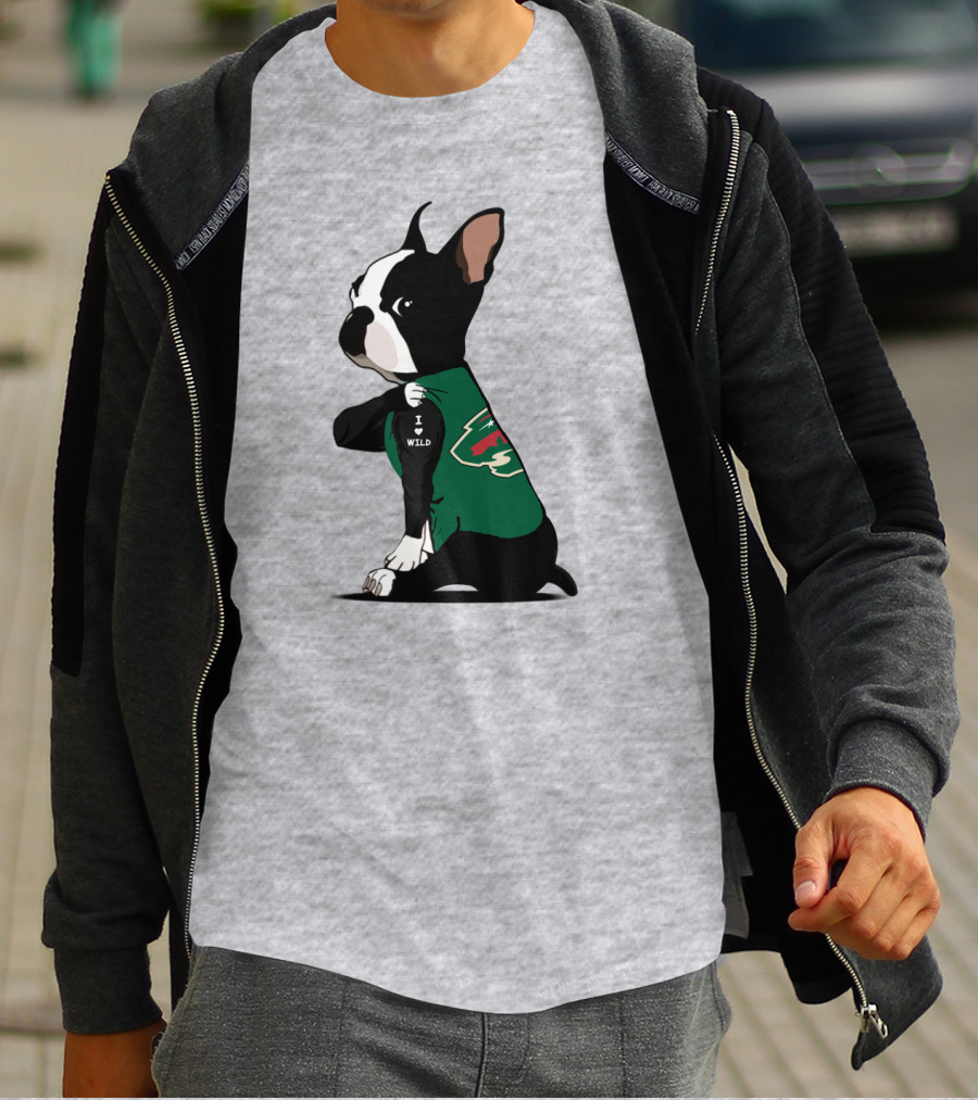 Minnesota Wild I Love Bulldog T-Shirt
