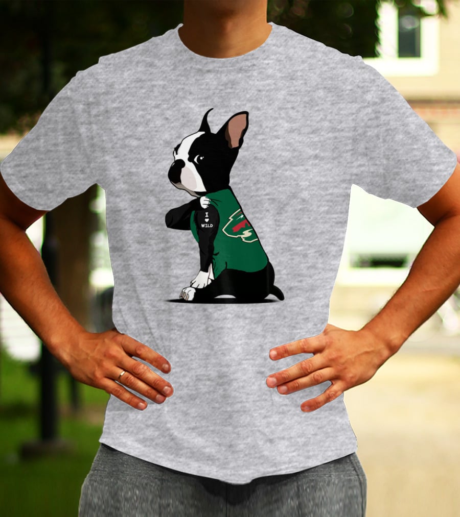 Minnesota Wild I Love Bulldog T-Shirt