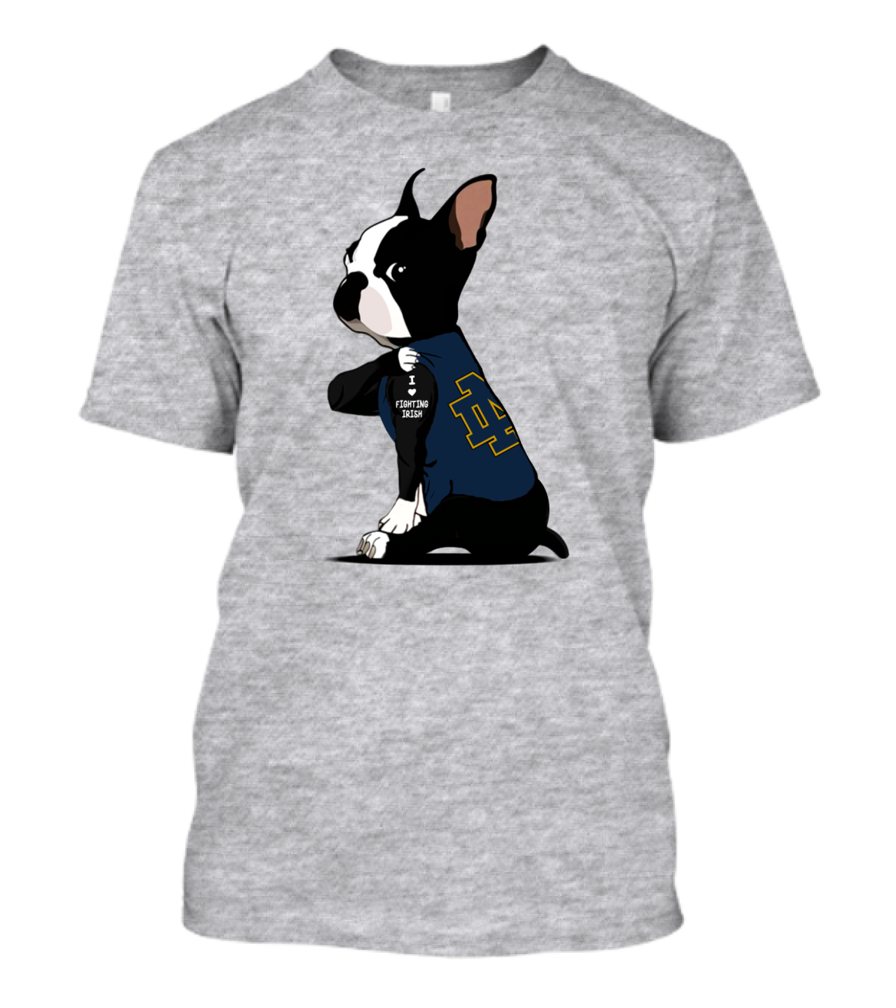 Notre Dame Fighting Irish ND Logo Bulldog I Love Fighting Irish T-Shirt