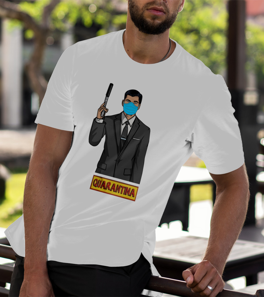 Archer Quarantina Masked Suit Man With Gun T-Shirt