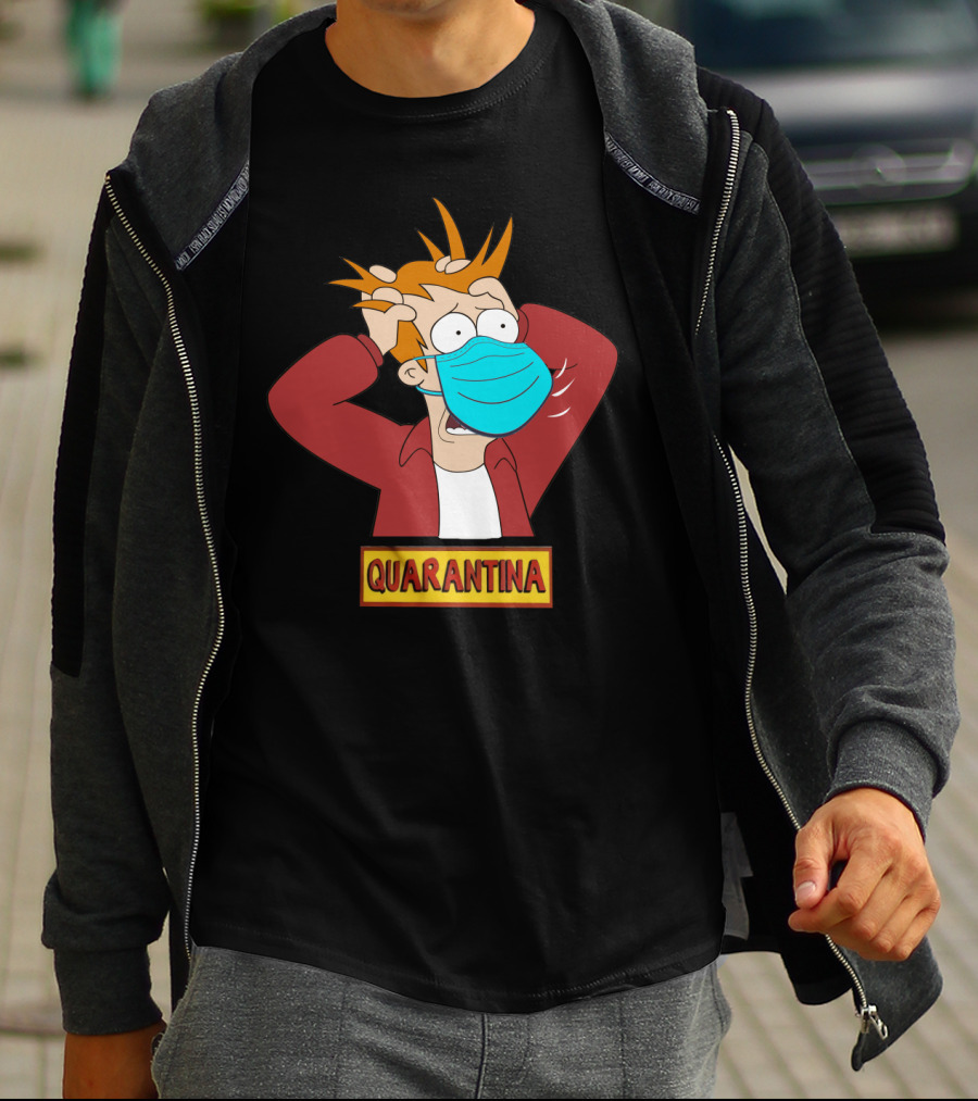 Futurama Quarantina Face Mask Panic T-Shirt