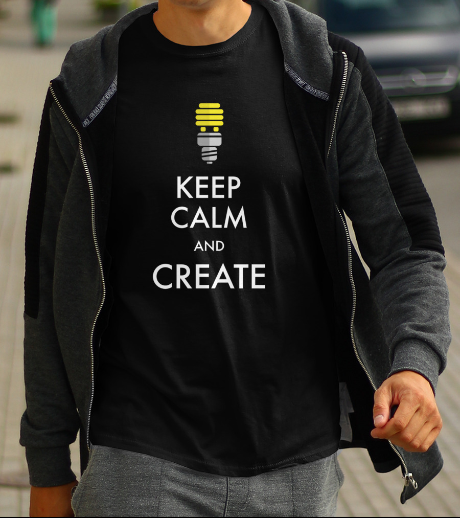 Keep Calm And Create Light Bulb T-Shirt