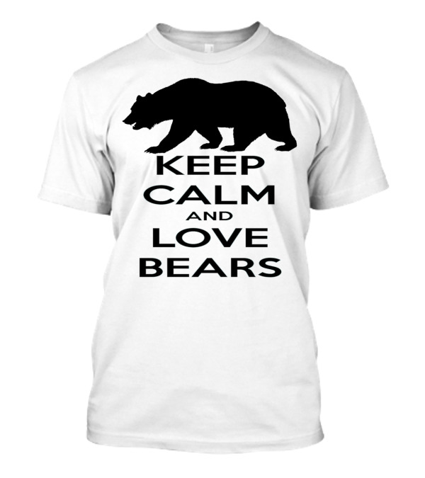 Keep Calm And Love Bears With Silhouette Walking Bear T-Shirt