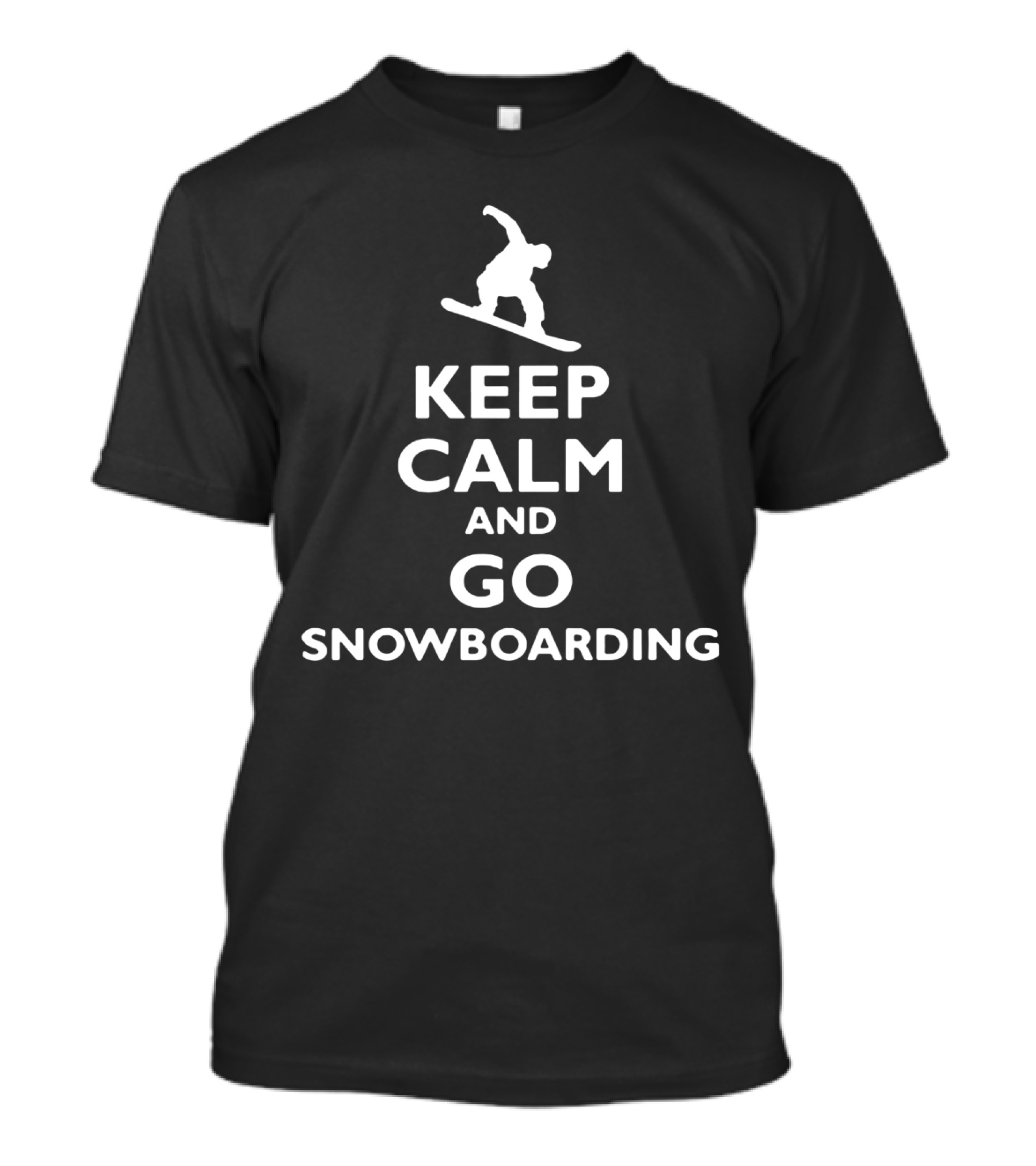 Keep Calm And Go Snowboarding With Silhouette Of Snowboarder Jumping T-Shirt