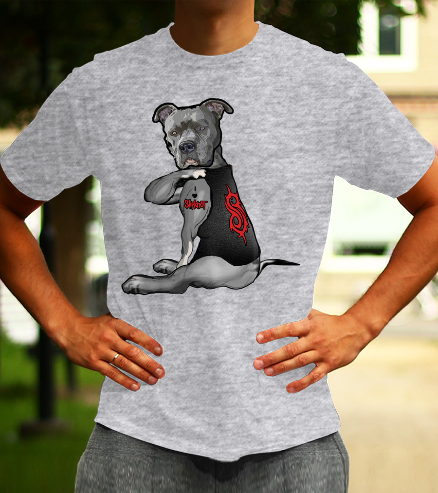 Slipknot Dog Ink Tattoo Icon With Band Logo And Vest T-Shirt