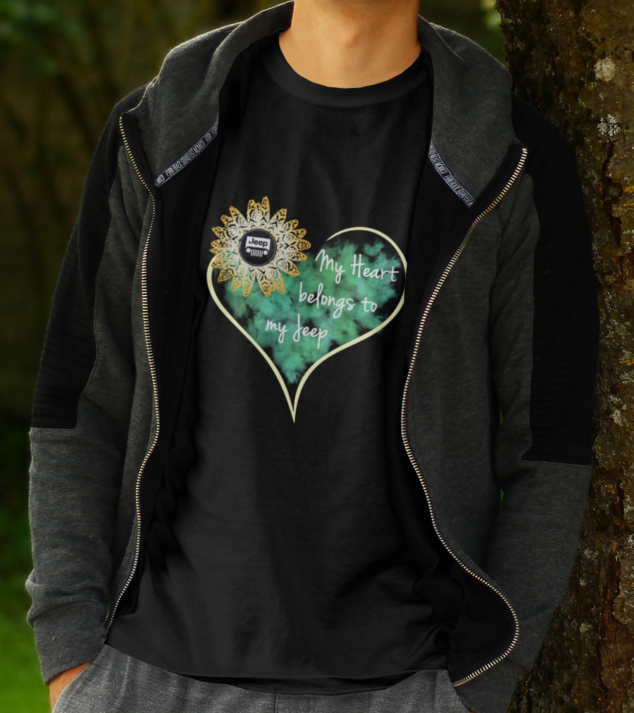My Heart Belongs To My Jeep Sunflower T-Shirt